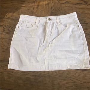White mini skirt